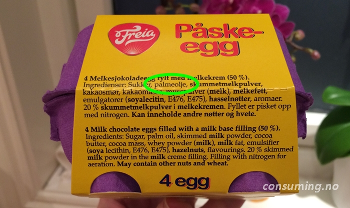 Påskeegg i kartong palmeolje