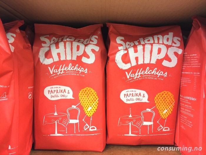 Vaffelchips paprika og snill chili på Rema i dag