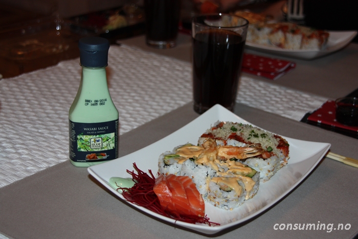 Blue Dragon Wasabi Sauce med Sushi