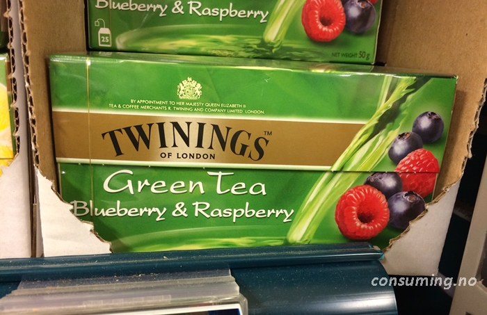 Twinings Green Tea Blueberry & Raspberry gammel boks