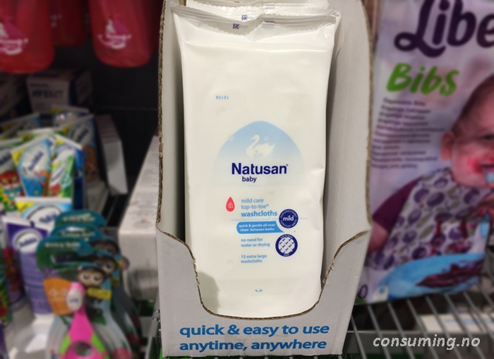 Natusan baby washcloths i butikken