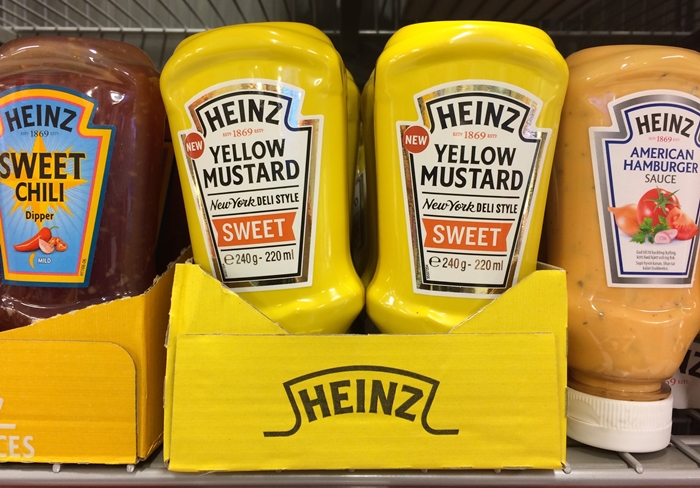 Yellow Mustard Heinz i butikken